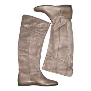 LAVORAZIONE ARTIGIANA Butter Tall Flat Riding Style Boots Beige Women's 8